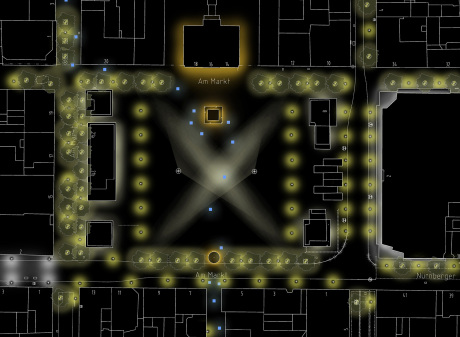 Konzeptplan Typologie "Innerstädtischer Platz" - Kein Maßstab. (Grafik: studiocandela)