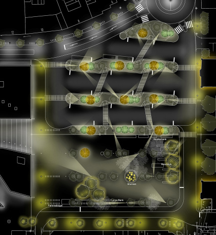 Konzeptplan Typologie "Innerstädtischer Platz" - Kein Maßstab. (Grafik: studiocandela)