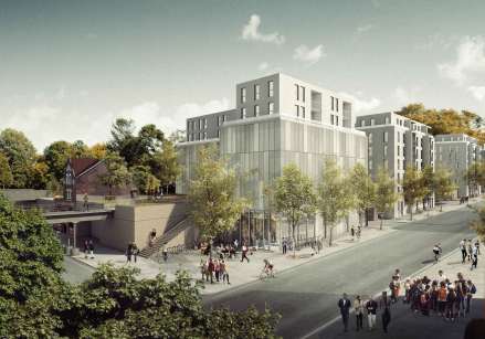 Blick von der Yorckstraße; @Architekturvisualisierung Nadine Kuhn