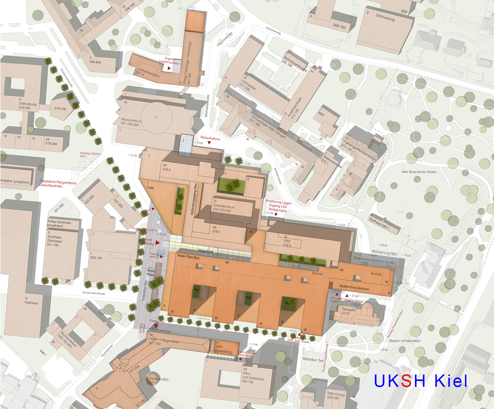 Uksh Kiel Lageplan Haus C UKSH, Universitätsklinikum Schleswig-Holstein | JSWD Architekten, Köln